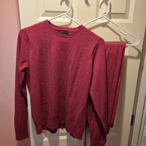 P.J. Salvage Raspberry Crew Neck Sweater Set